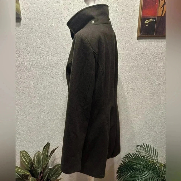 Cece dark green wool blend coat/jacket size 10 - Picture 6 of 16